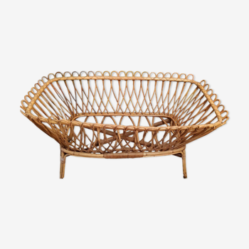 Rattan wicker bamboo baby bed