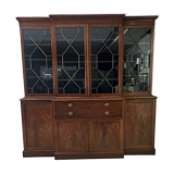 Library, glass-fronted mahogany display cabinet