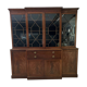 Library, glass-fronted mahogany cabinet