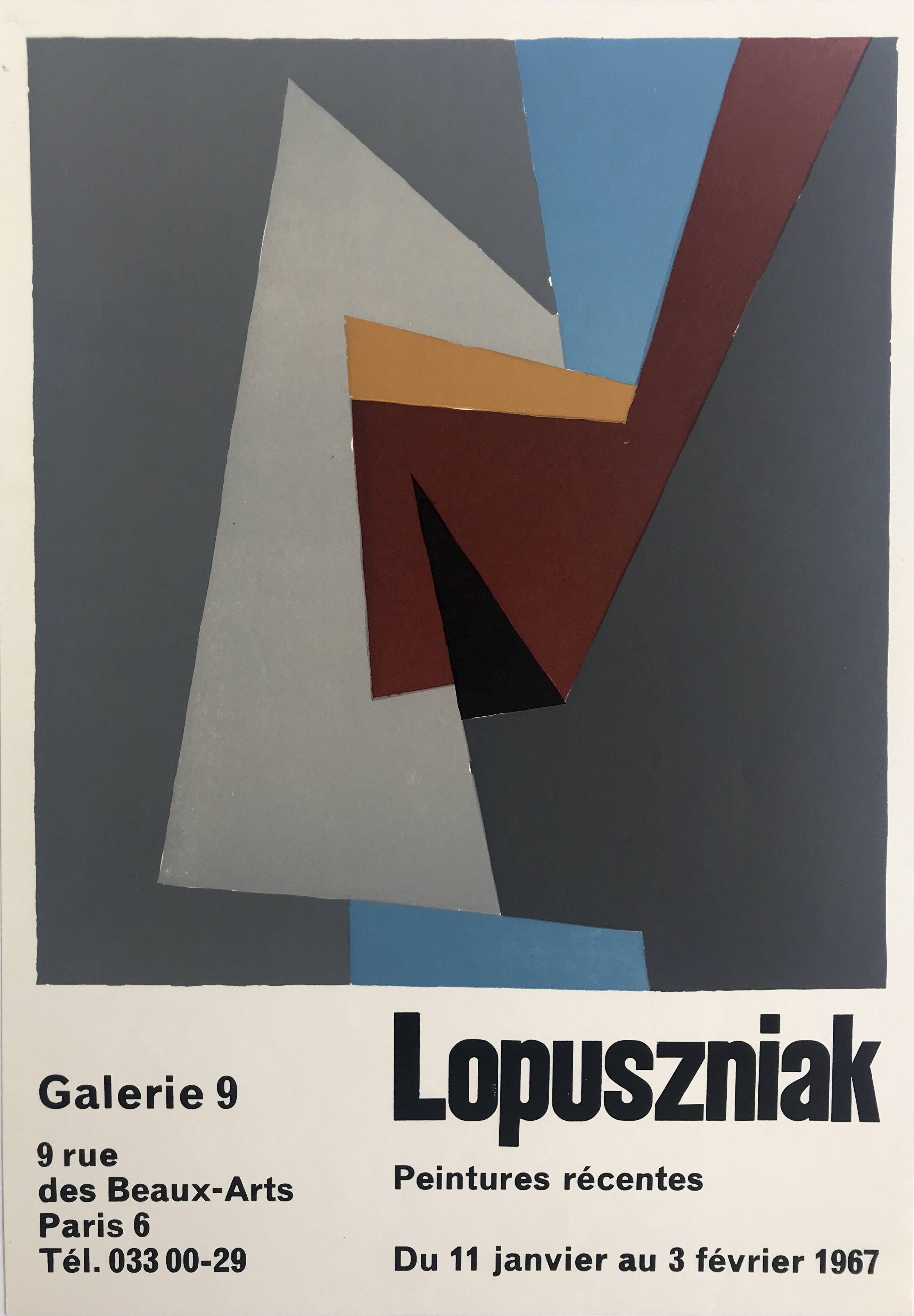 Wladyslaw lopuszniak, gallery 9, 1967. original silkscreen poster