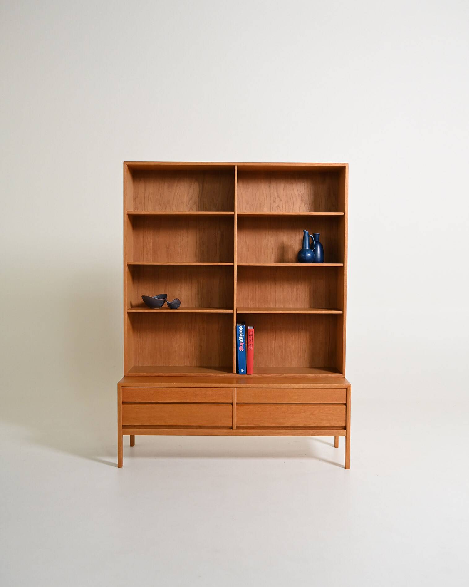 Scandinavian oak bookcase, 1960s