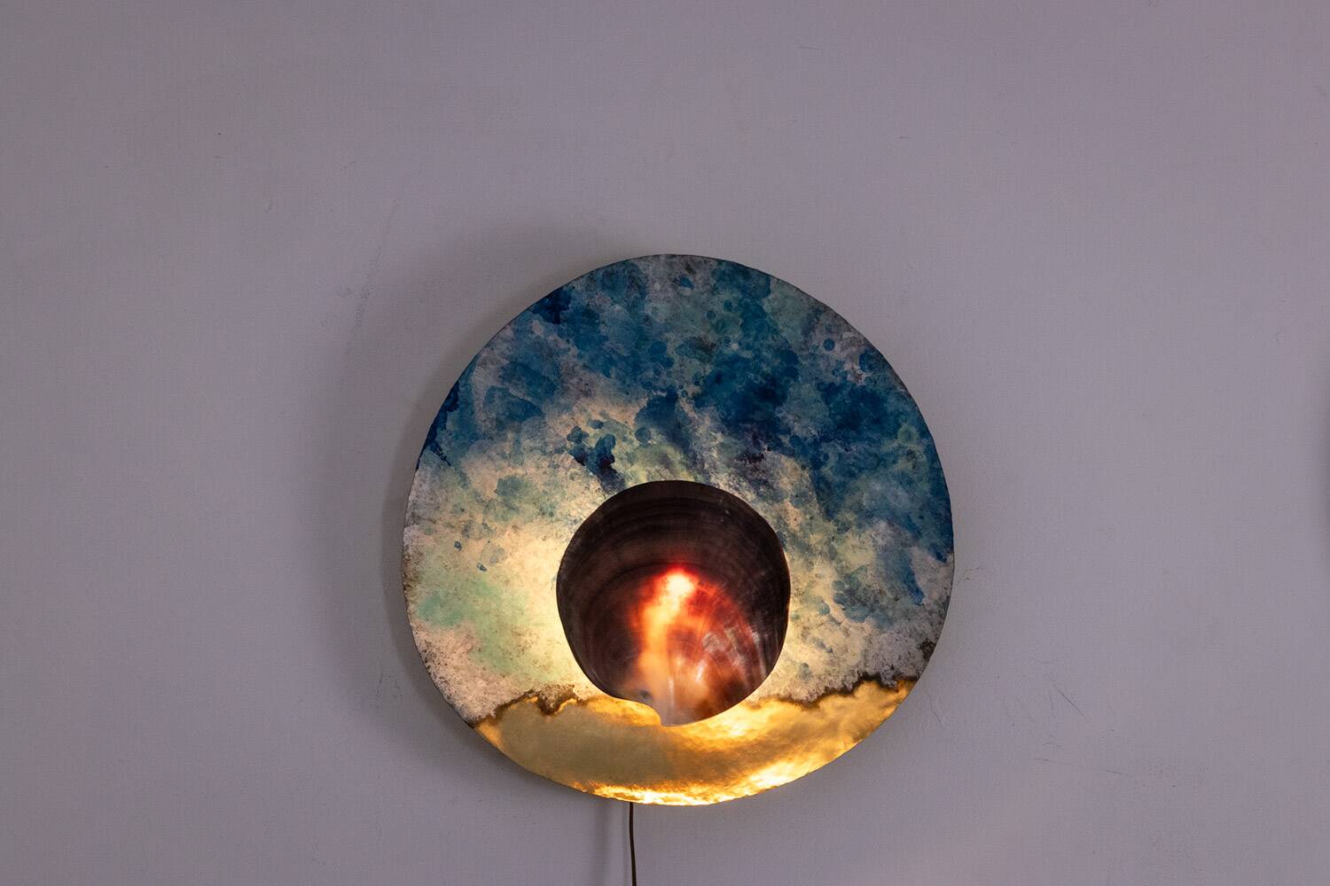 Pair of wall lights model "black mother-of-pearl". Contemporary work.