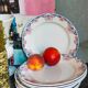 Nine Sarreguemines earthenware dessert plates, Brunoy service, 1940s