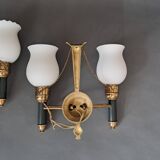 Pair of two-light sconces from Maison Lunel 1960.