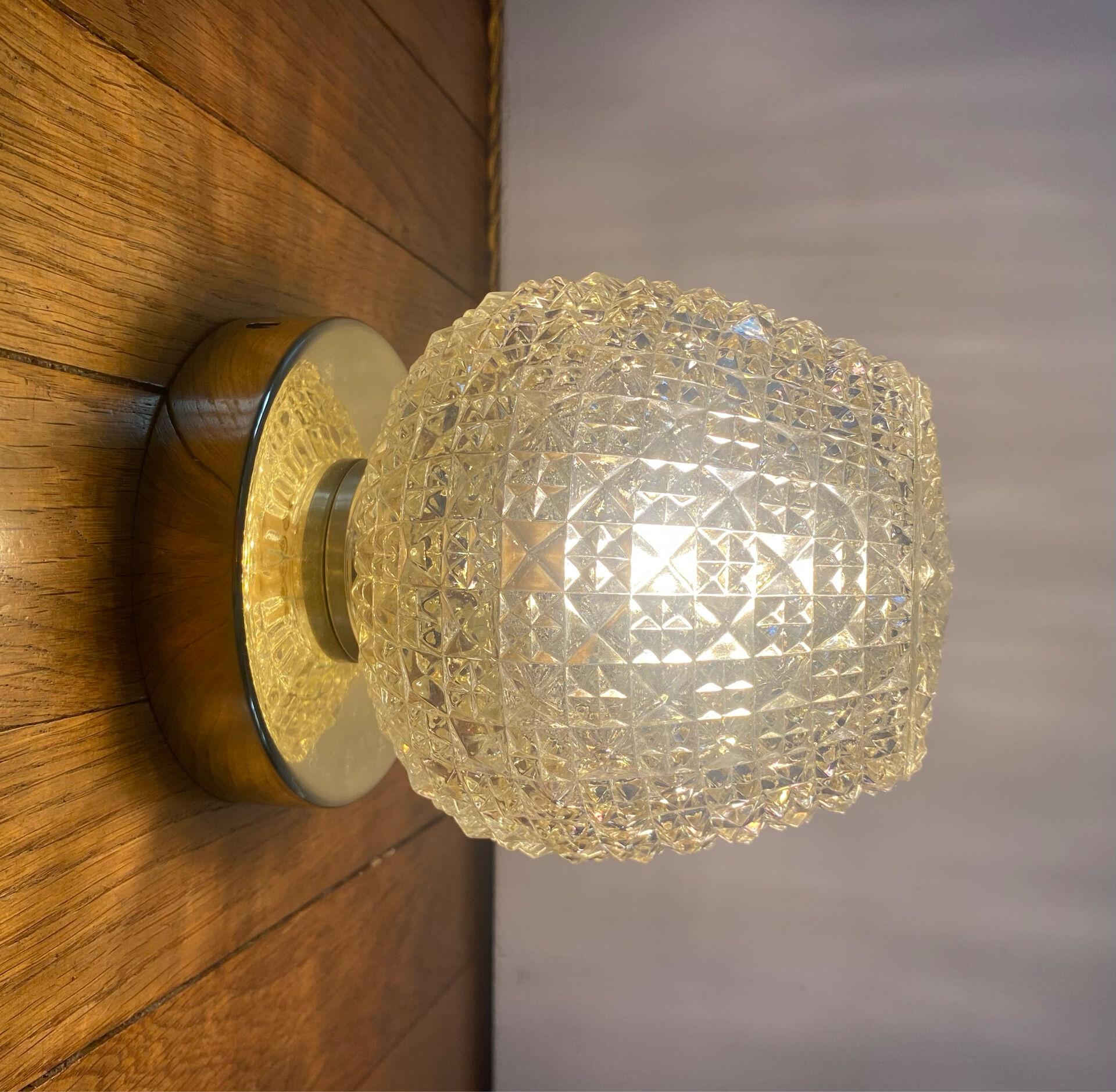 Vintage glass globe wall light