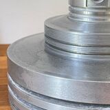 Industrial lamp polished metal and fabric kaki vintage