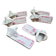Set of 6 vintage porcelain knife rests with name markers, basket shape.