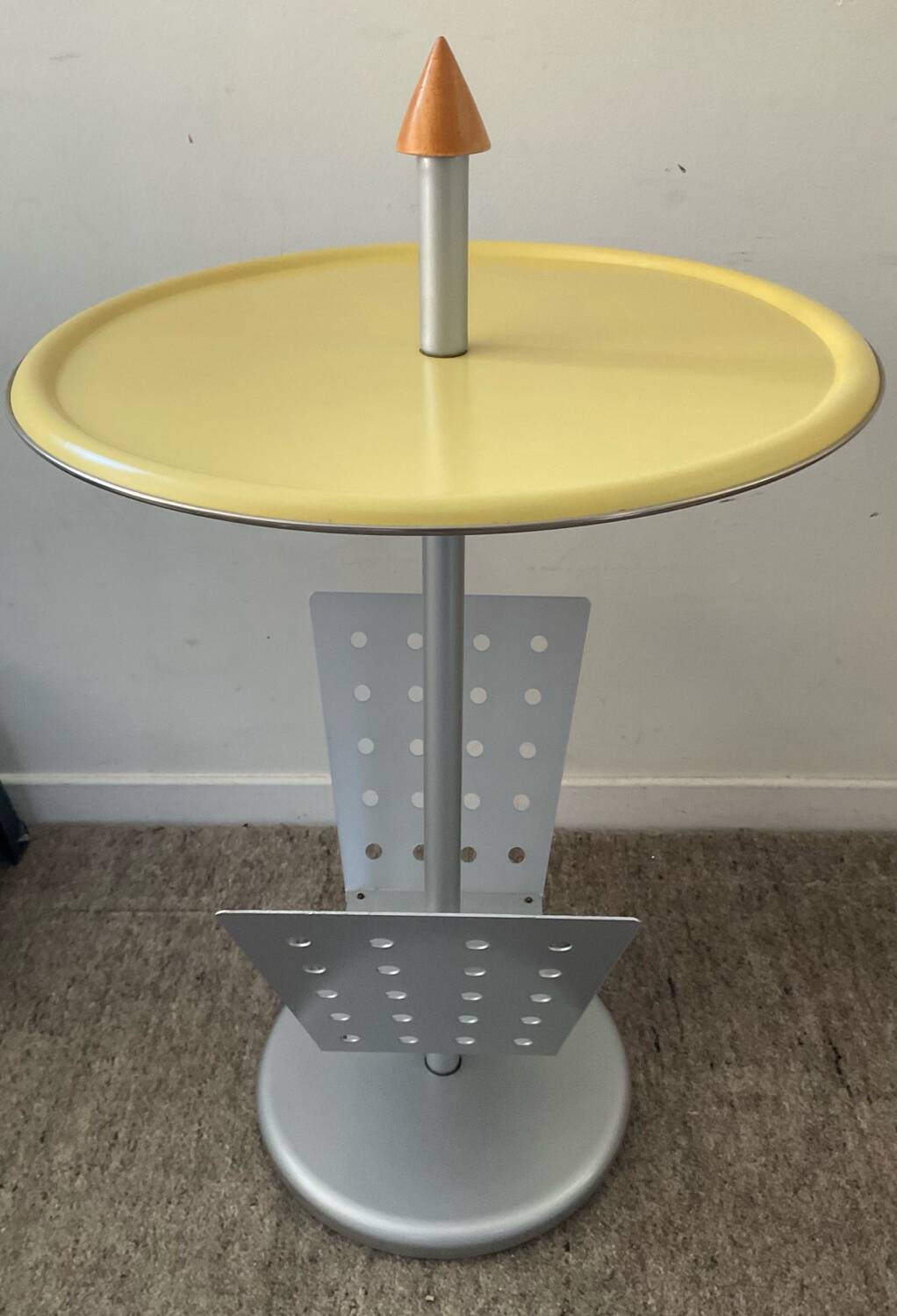 Post-Modern metal side table from the 1980s