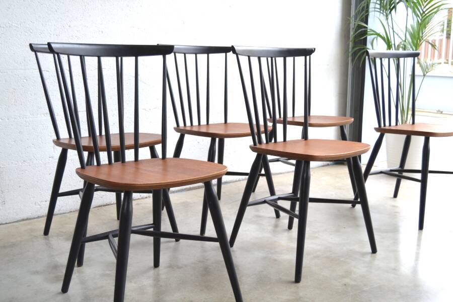 Series of six chairs Tapiovaara style