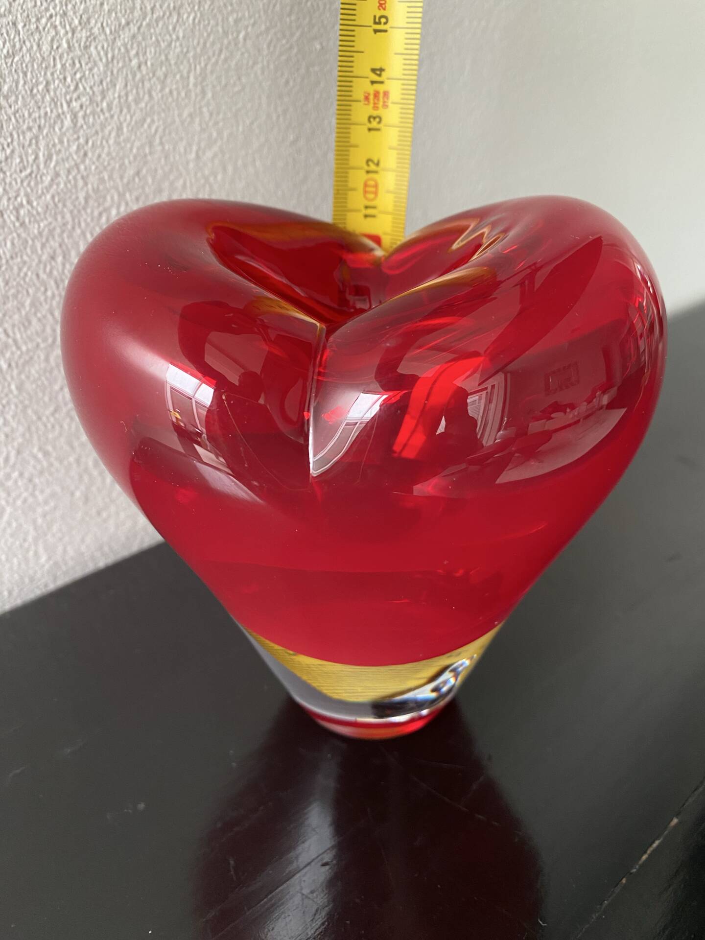 Red Heart Vase Murano attributed to Salviati by Maria Christina Hamel