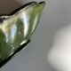 Ribbed dish in green glazed stoneware Dieulefit Poet Laval 1950