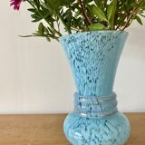 Vintage blue lichy glass vase