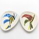 Pair of bird bowls by Alessio Tasca, Italian ceramist.