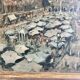 Vintage Oil Painting Italy  Market Scene