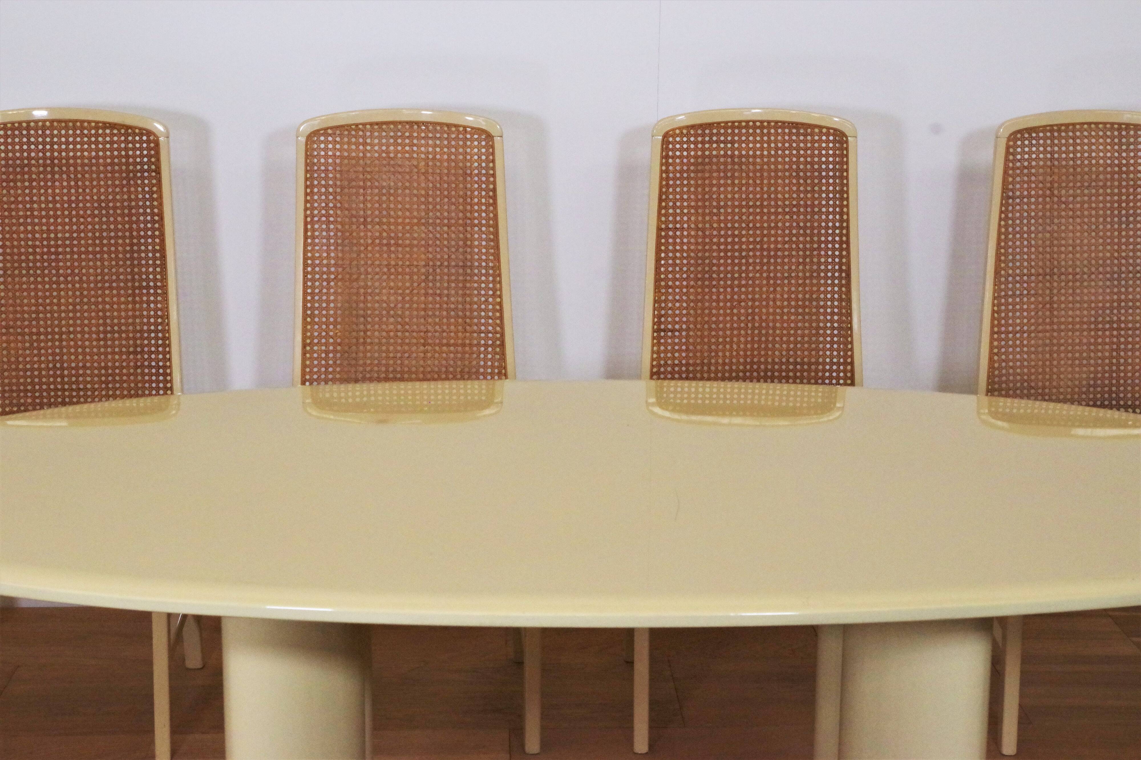 Table and 6 chairs by Mario Sabot from the 70s