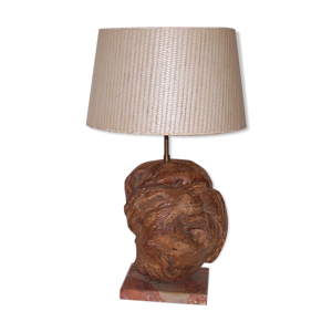 Lampe sculpturale bois