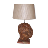 Sculptural lamp wood - marble - 60s