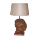 Sculptural lamp wood - marble - 60s