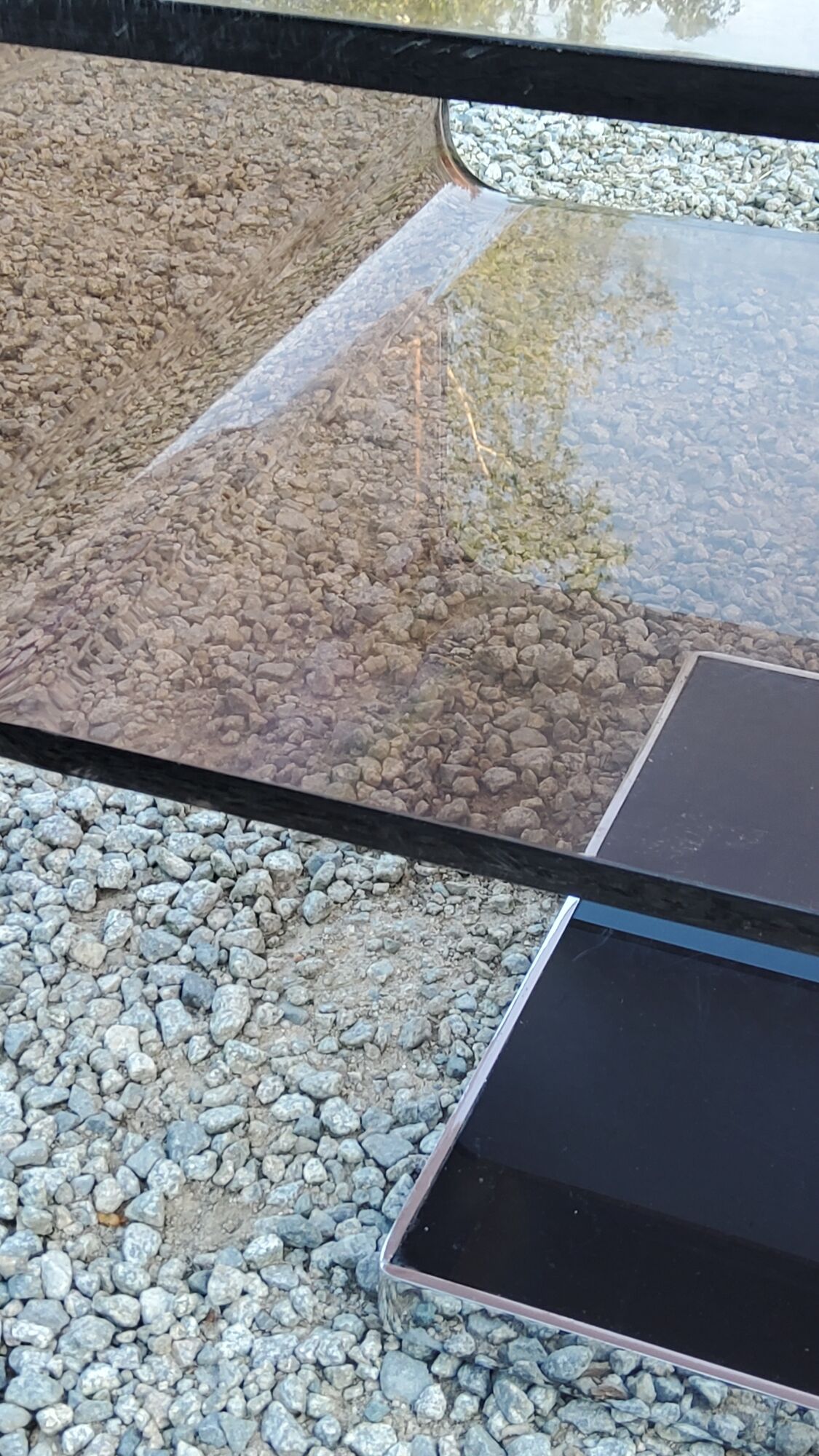 Coffee table from the 70s in chromed steel and smoked plexiglass double swivel trays
