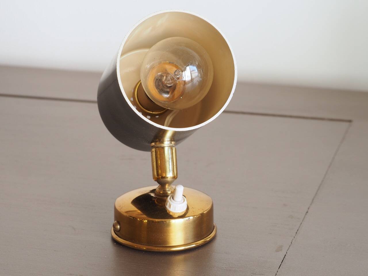 Retro black and brass wall light