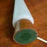 Scandinavian lamp opaline teak