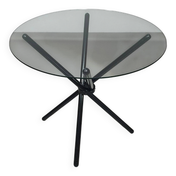 Table pliante italienne des années 80, structure en aluminium