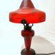 Champignon art-nouveau lamp signed schneider charles - foot and lampshade in glass paste