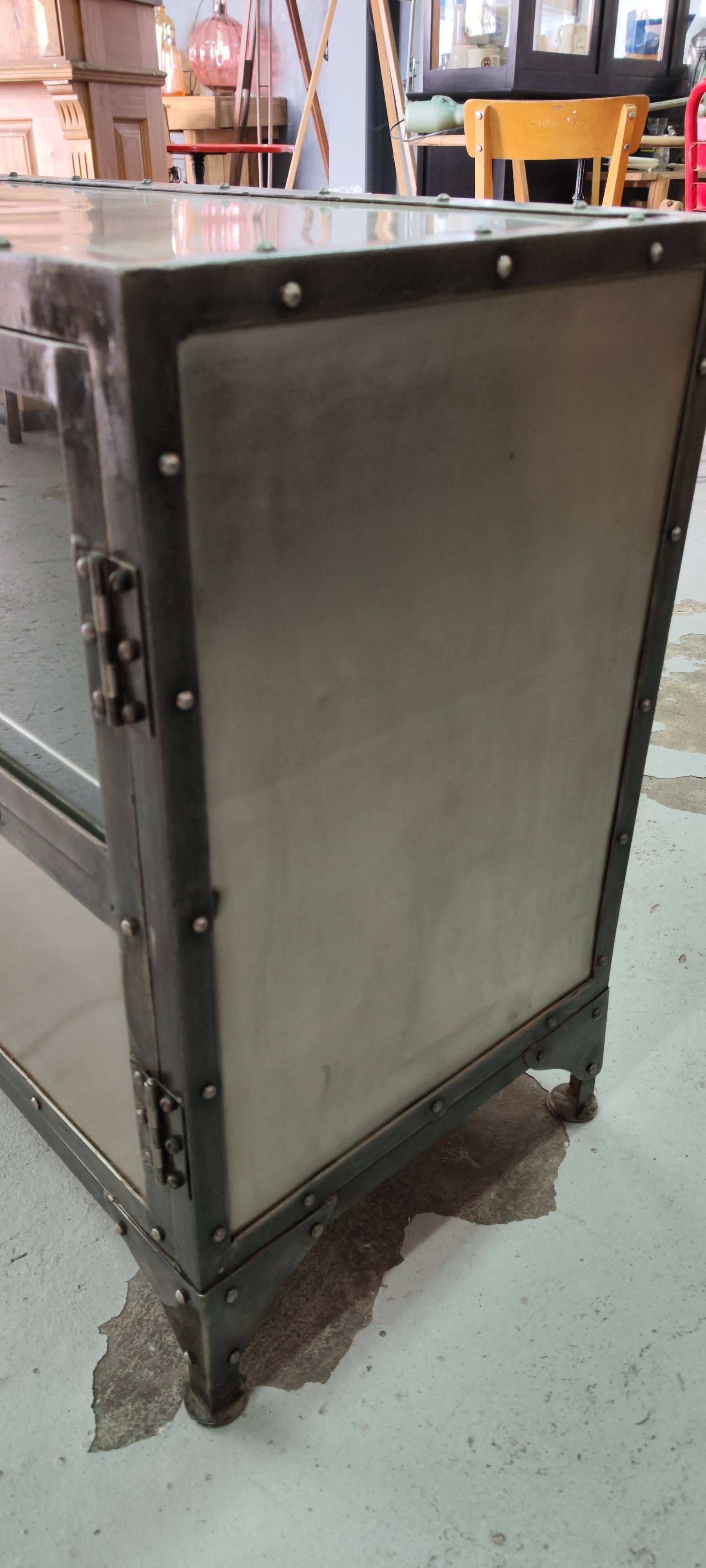 Metal tv stand three doors showcase