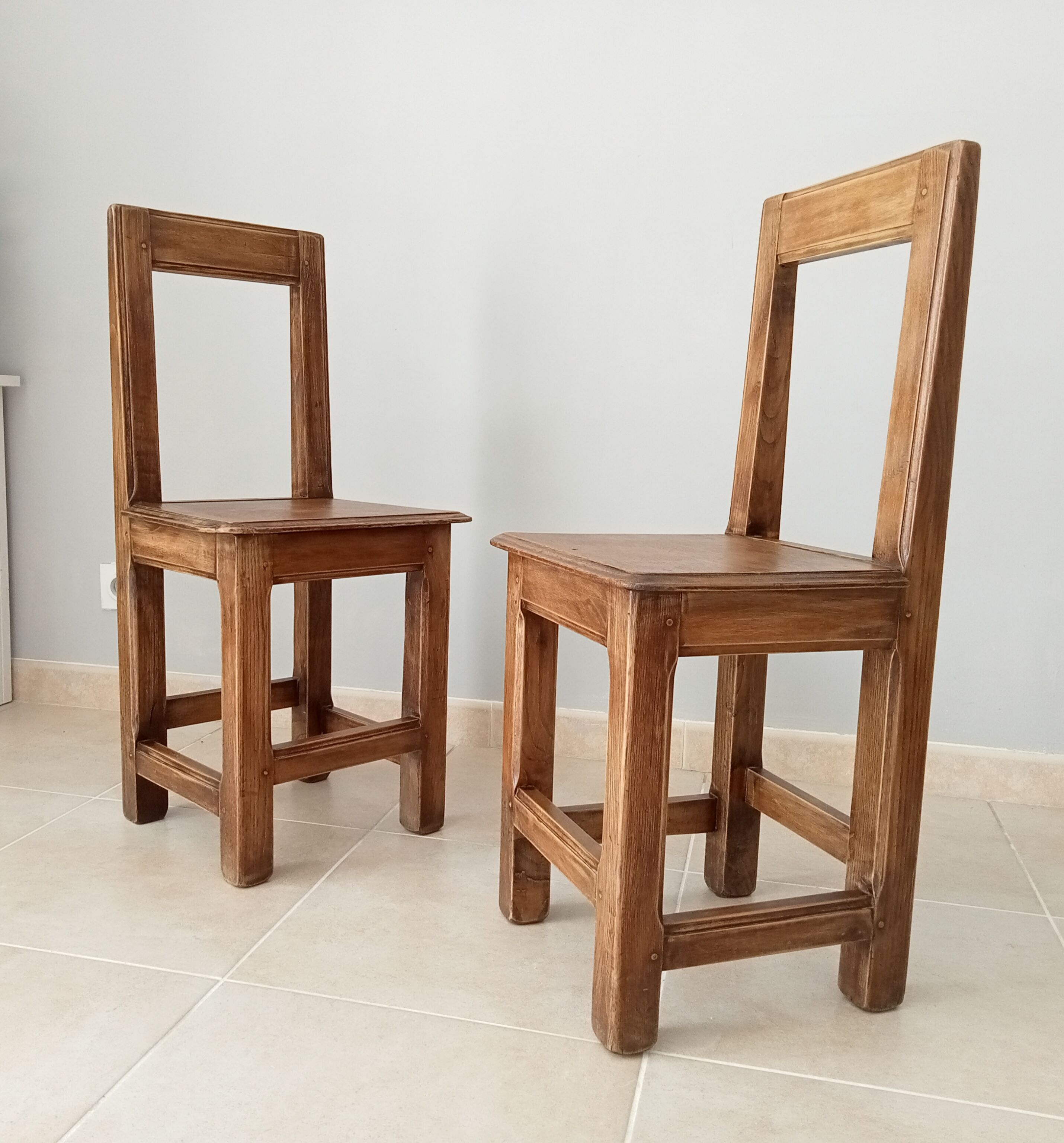 Antique chairs in solid walnut