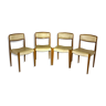 Suite of 4 chairs in skai and wood