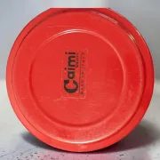 Vintage Red Metal Ashtray Space Age - Caimi Brevetti Italy 1970