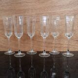 6 Luminarc flutes, transparent 'Octime' model