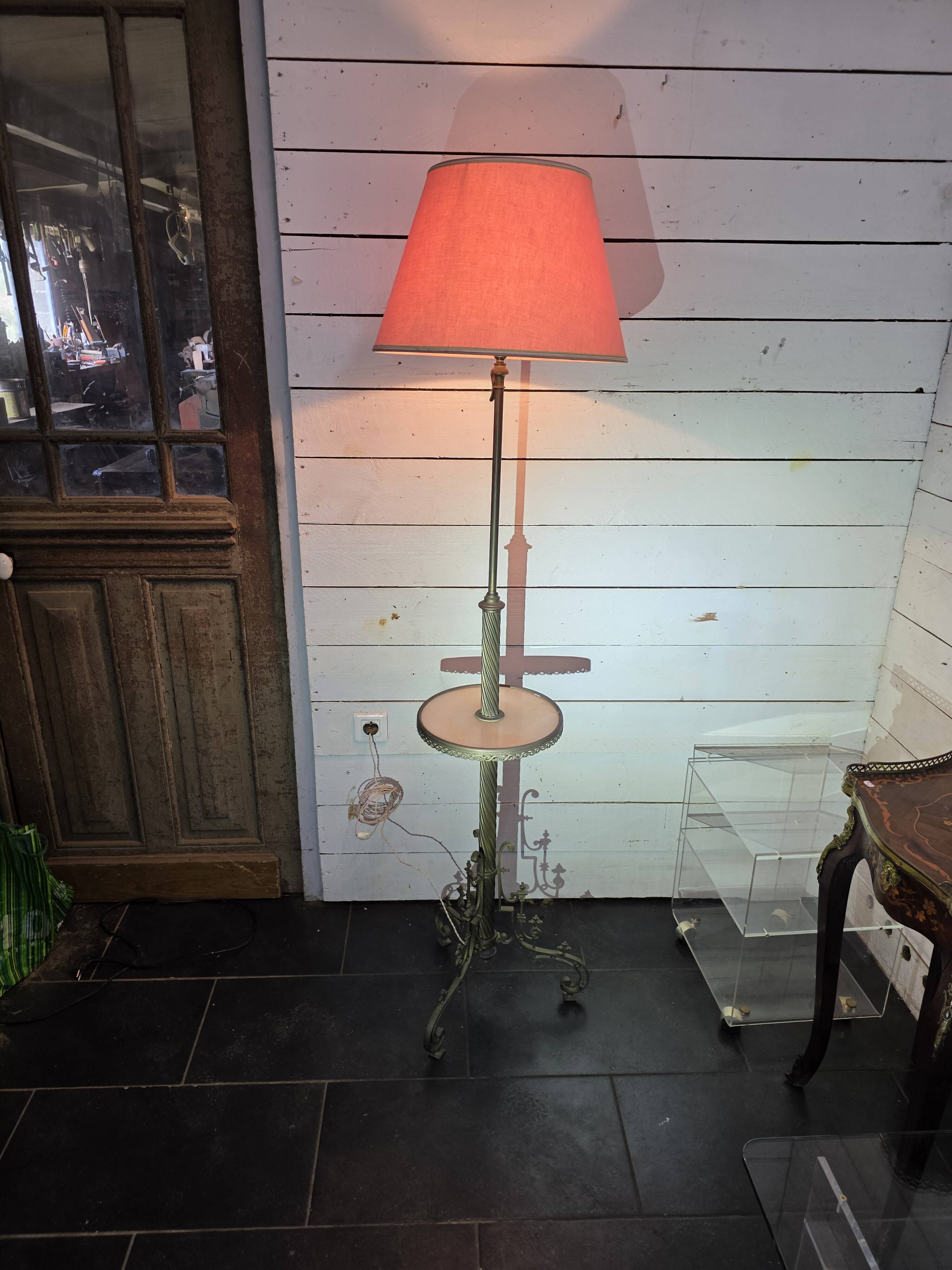 Napoleon III floor lamp in bronze and brass