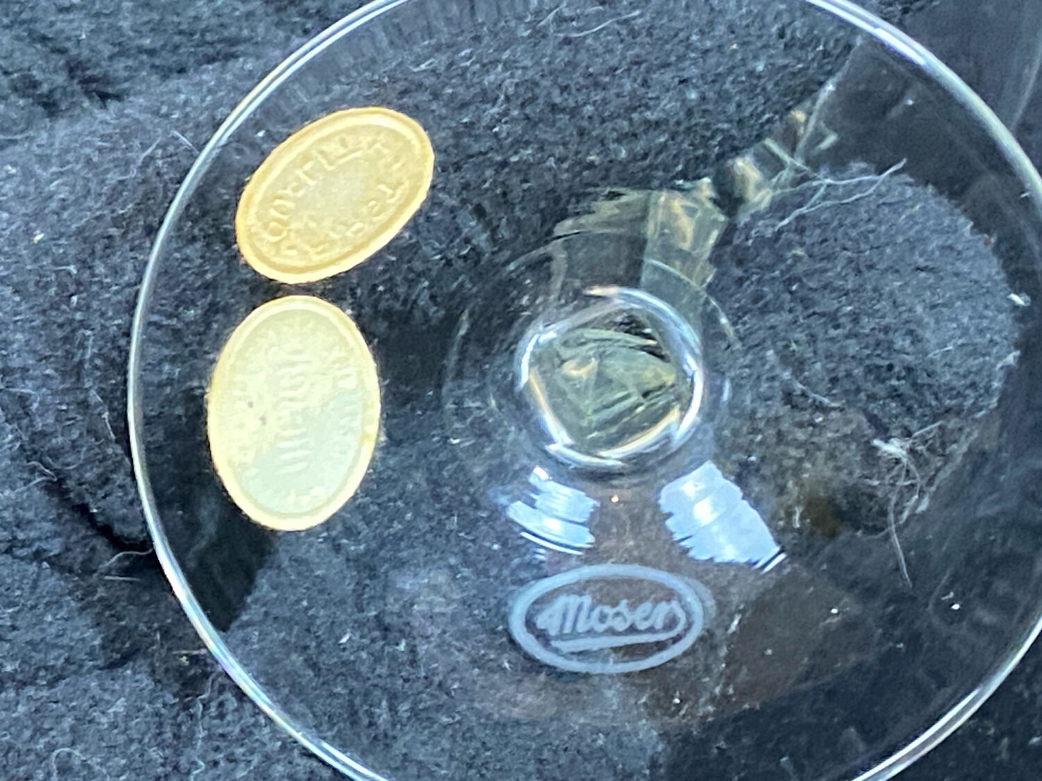 set of 6 antique cut crystal wine glasses in tulip shape from the pres