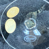 set of 6 antique cut crystal wine glasses in tulip shape from the pres