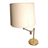 Lampe de bureau articulée 2 bras laiton doré époque XX ème