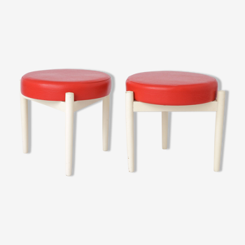 Pair Ottomans 1960s by Hugo Frandsen for Spøttrup, Denmark, Set of 2