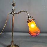 Table lamp tulip glass Muller Frères, adjustable gooseneck 56 cm SB