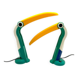 Paire de lampes Toucan par HT Huang en jaune et vert