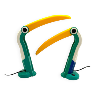 Paire de lampes Toucan par HT Huang en jaune et vert