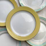 5 Small vintage mismatched yellow and green plates 1950