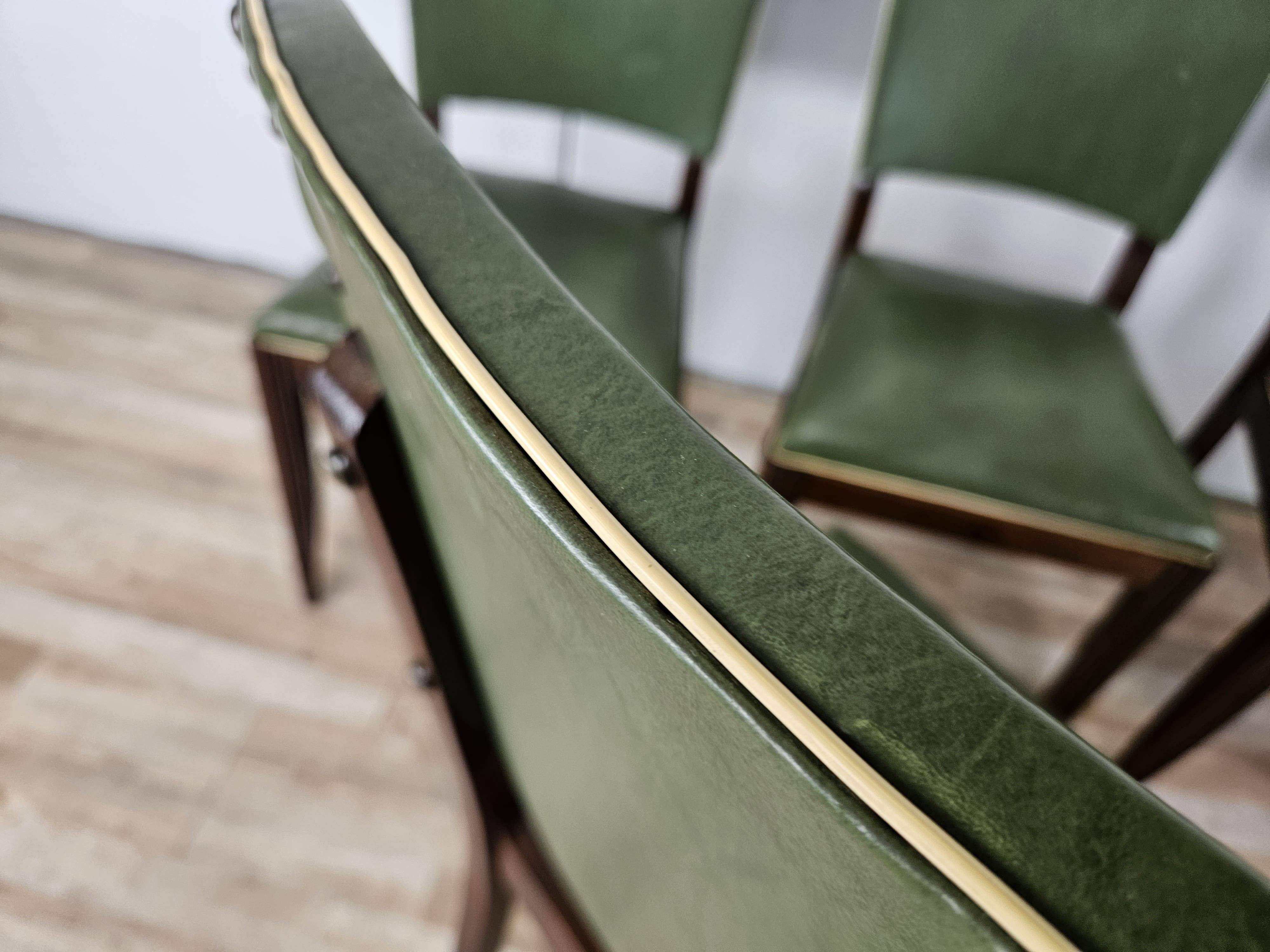 Set of 8 Art Decò oak dining chairs, 1950