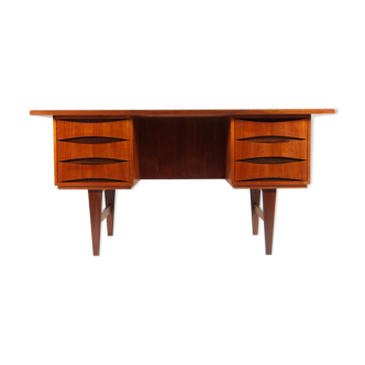 Retro vintage danish modern teak double pedestal office desk arne vodder 60s 70s