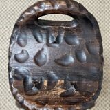 Rustic gouged wood stool
