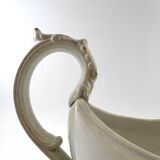 Creil Montereau blue flower faience sauce boat