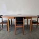 1960/70s Schreiber Mid-Century extending dining table 4 matching dining cha