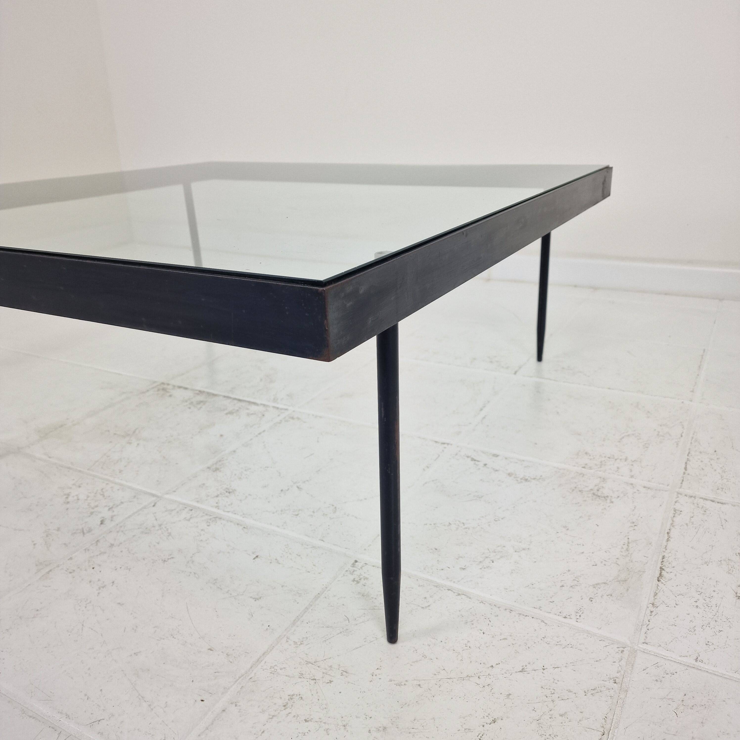 Janni Van Pelt "G4A" Coffee Table in Steel and Glass, Netherlands 1958