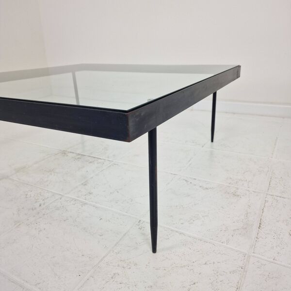 Table basse ''G4A'' de Janni Van Pelt en acier et verre, Pays-Bas 1958