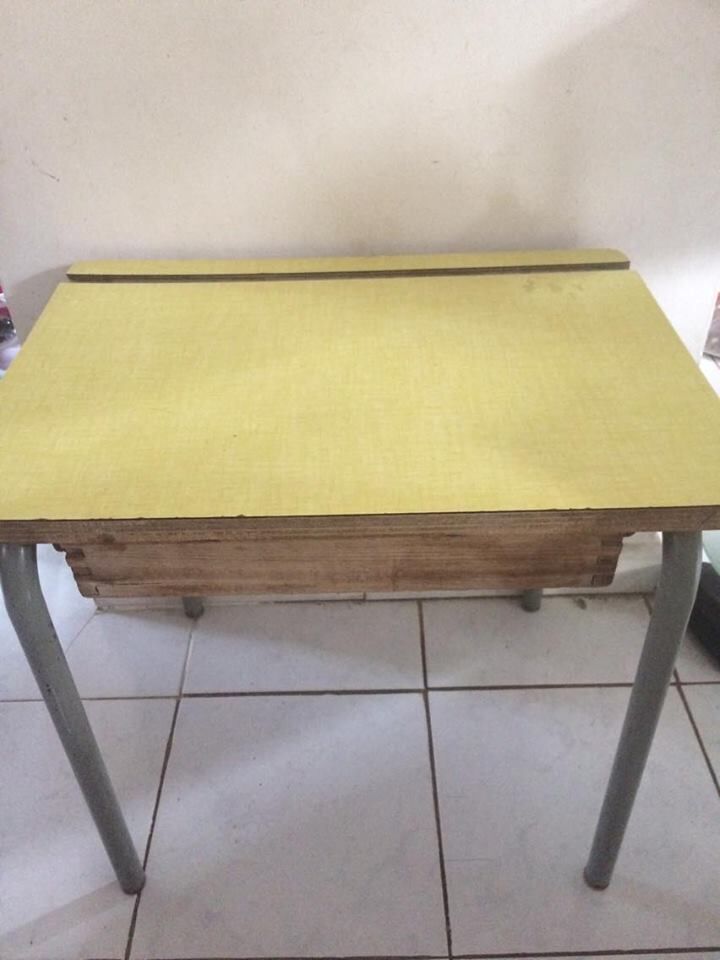 Schoolboy formica desk and Chair
