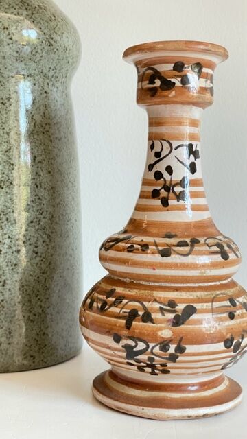 Duo VASES Ceramic sandstone Vintage craft